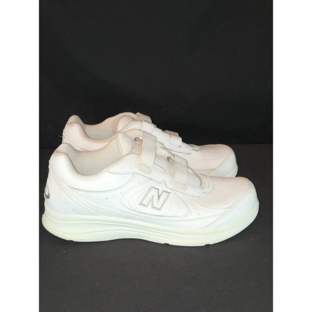 New Balance 577 Womens White Leather Walking Shoes WW577VW Hook Loop‎ Size 10